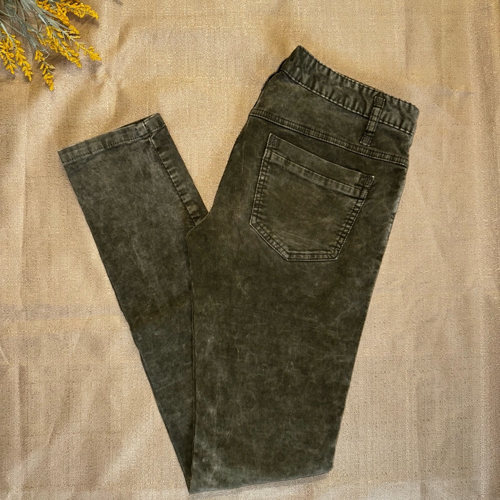 Y2K Free People corduroy pants olive green